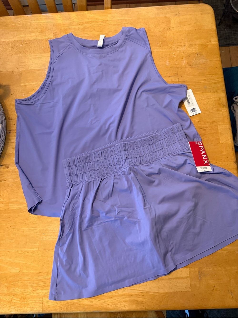 SPANX Lavender L Tank & Elastic-Waist M Skort